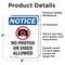 Signmission No Photos Or Video Allowed Sign With Symbol, 5 in W x Rectangle, Vinyl Decal OS-2PACK-NS-D-57-V-14753 - alternate 3